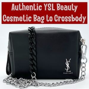 🆕 YSL Beauty Cosmetic Pouch to Clutch/Crossbody/Shoulder Bag Handbag New